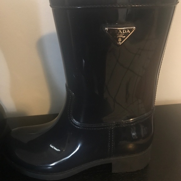 Prada Shoes - Authentic Prada Rain Boots Size 5 Blue